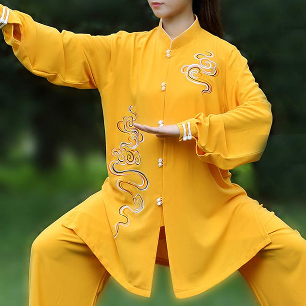 Bộ đồ thiền thêu mây lành