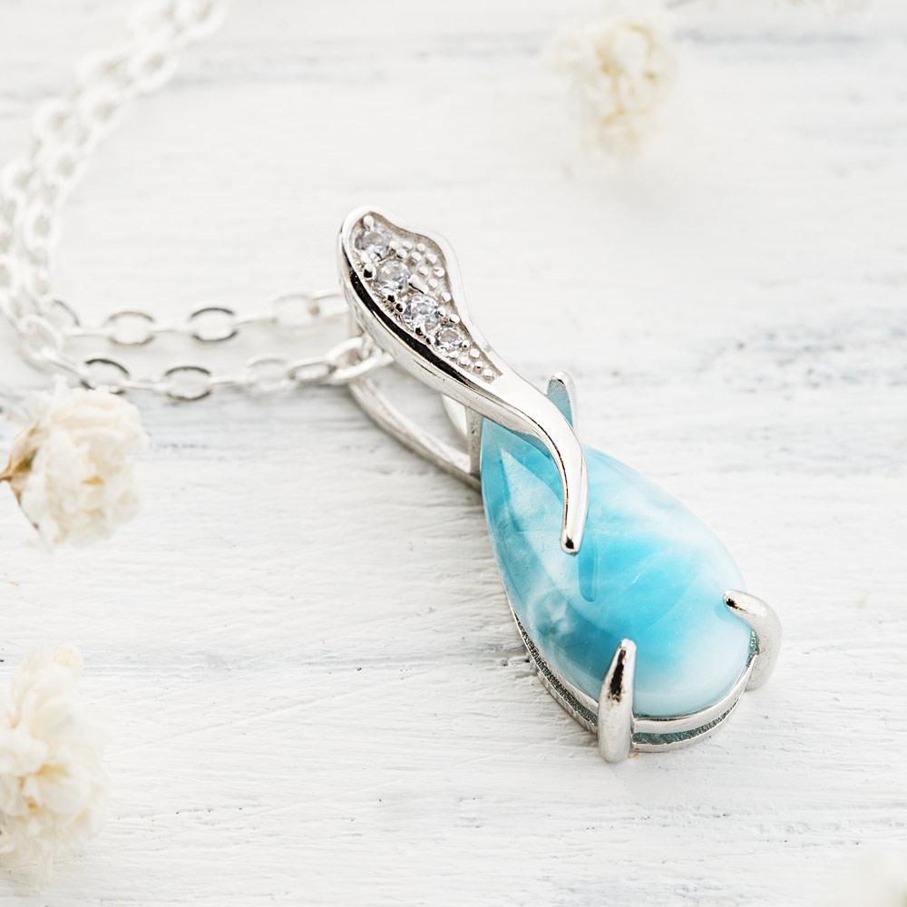 Mặt dây Larimar giọt nước