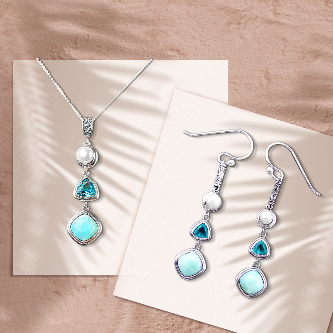 Bộ Larimar bạc